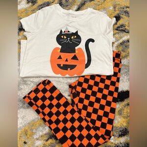 Kids Halloween Cat and Pumpkin Costume Set